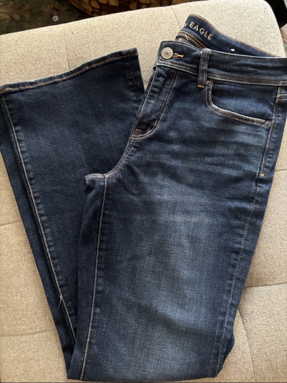 American Eagle Outfitters Navy Dark Wash Bootcut Jeans